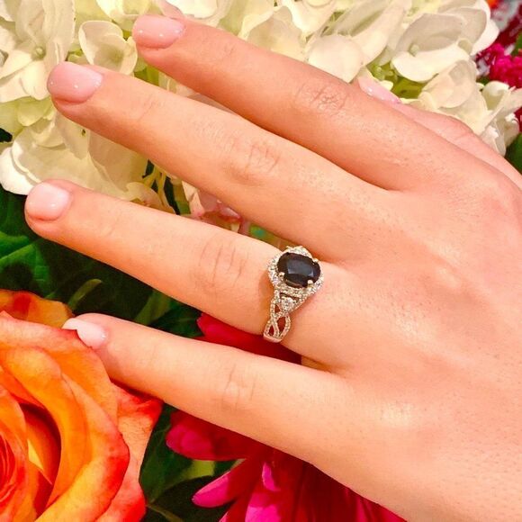 Diamond Sapphire Ring 6.5 18k Gold 2.62 TCW Women Certified $5,000 219794 - Picture 1 of 13